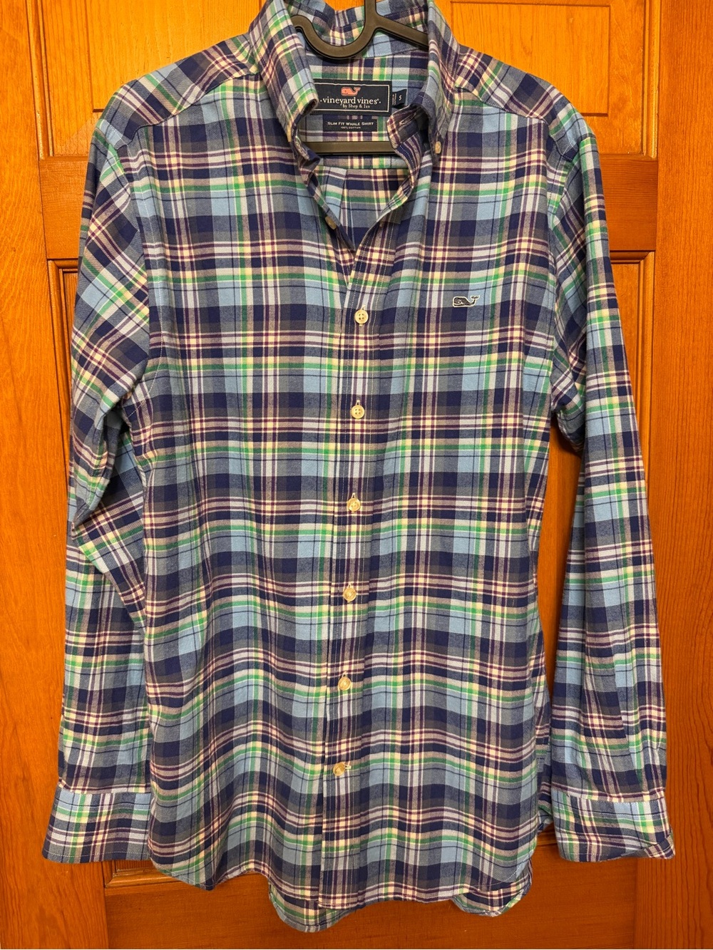 Vineyard Vines Men's Blue & Green Plaid Button-Down Shirt